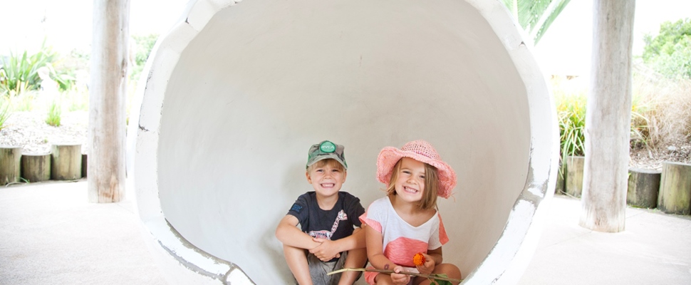 Kids in the kereru egg