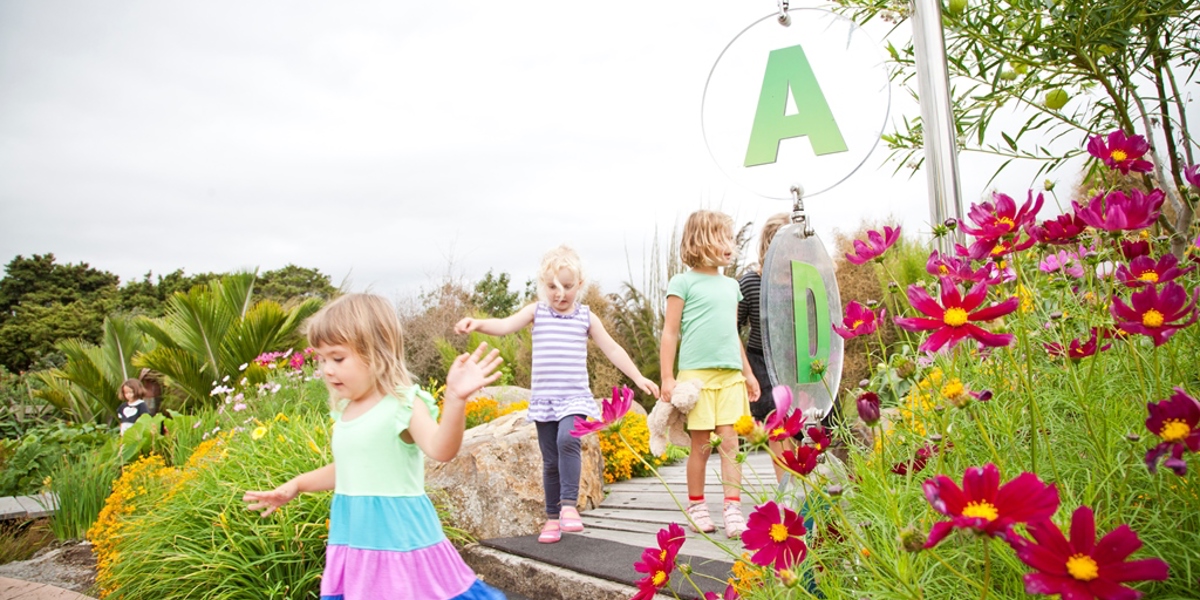 Playing in the meadow, Potter Children's Garden